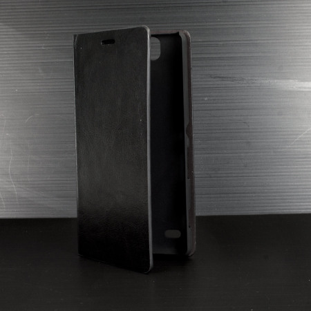 Olixar Lederen Stijl Sony Xperia C4 Portemonnee Standaard Case - Zwart