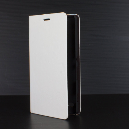 Olixar Leather-Style Sony Xperia C4 Wallet Stand Case - White