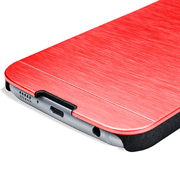 Funda Samsung Galaxy S6 Olixar con placa de aluminio - Roja
