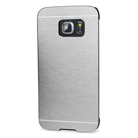 Funda Samsung Galaxy S6 Edge Olixar con placa de aluminio - Plata