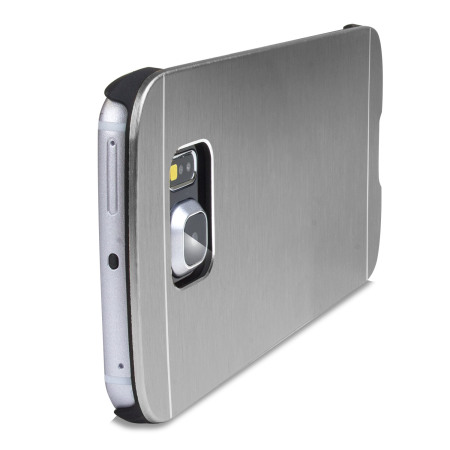 Funda Samsung Galaxy S6 Edge Olixar con placa de aluminio - Plata