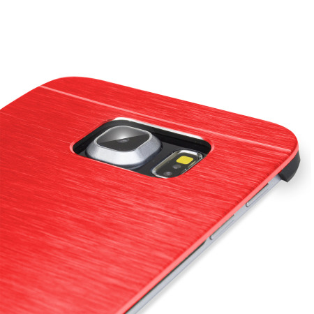 Funda Samsung Galaxy S6 Edge Olixar con placa de aluminio - Roja