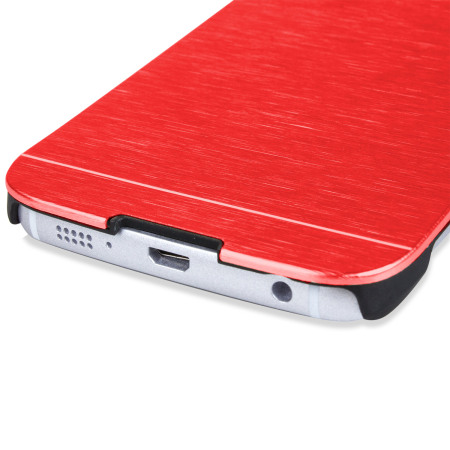 Funda Samsung Galaxy S6 Edge Olixar con placa de aluminio - Roja