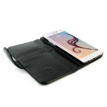 Tuff-Luv Vintage Leather Samsung Galaxy S6 Edge Wallet Case - Black