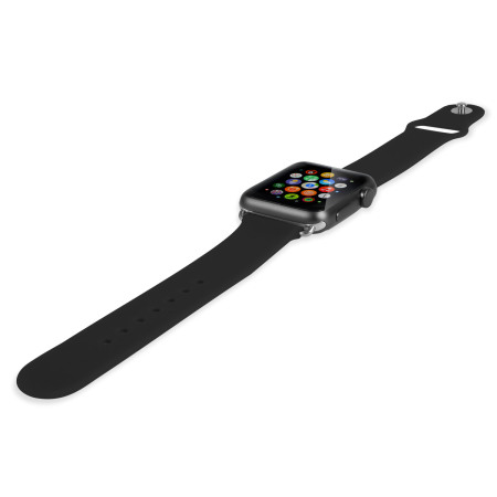 Olixar Silicone Rubber Apple Watch 3 /2/1 Sport Armband (42mm) Schwarz