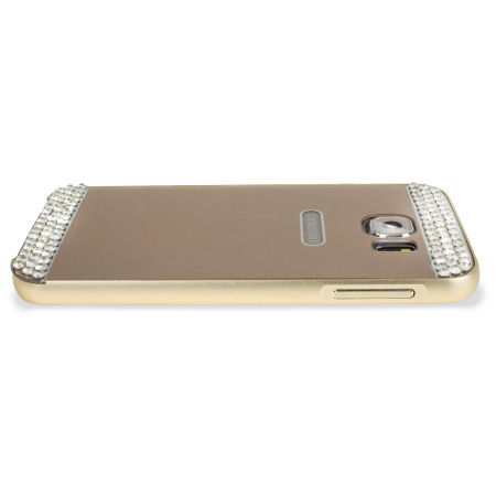 Bling Crystal Samsung Galaxy S6 Metal Bumper Case - Gold