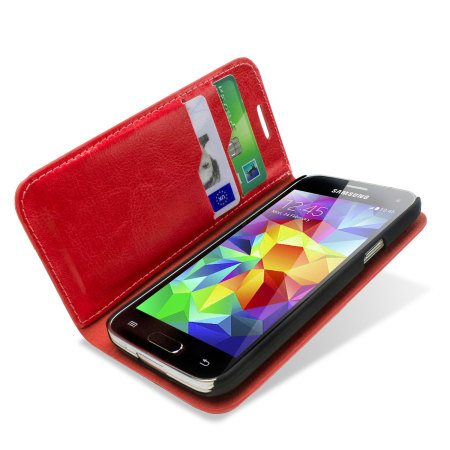Encase Leather-Style Samsung Galaxy S5 Mini Wallet Case - Red