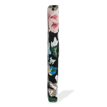 Olixar Floral Fabric Samsung Galaxy S6 Edge Wallet Case - Zwart 