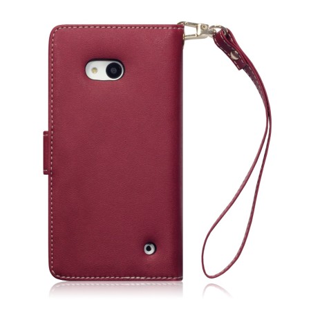 Olixar Leather-Style Microsoft Lumia 640 Wallet Case - Floral Red