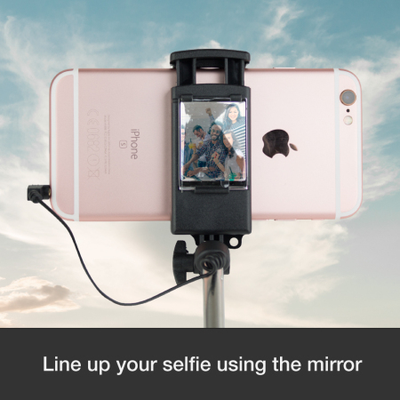 Perche selfie de poche Olixar avec miroir - Noire