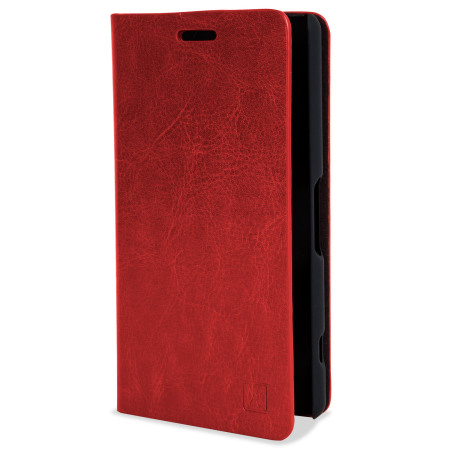 Olixar Leather-Style Sony Xperia Z3 Compact Wallet Stand Case - Red