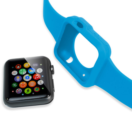 Olixar Soft Silicone Apple Watch 3 / 2 / 1 rem och Skal - 38mm - Blå