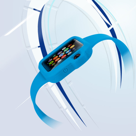 Olixar Silicone Apple Watch 3 / 2 / 1 Sport Strap & Case - 38mm - Blue