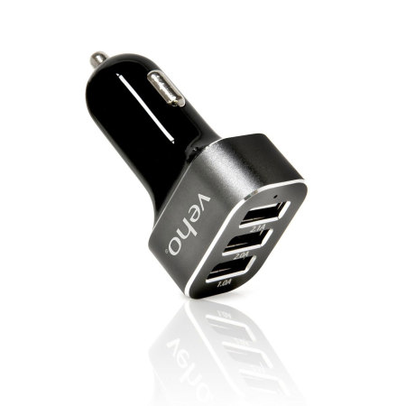 Veho Triple USB-A PD Car Charger - Black