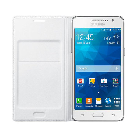 filosoof Beven draagbaar Official Samsung Galaxy Grand Prime Flip Wallet Cover - White