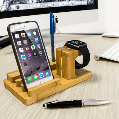 Olixar Apple Watch Holzständer mit iPhone / iPad Dock
