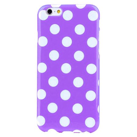 Polka Dot FlexiShield iPhone 6S / 6 Gel Case - Purple