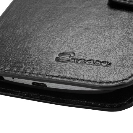 Encase Rotating Leather-Style EE Harrier Mini Wallet Case - Black