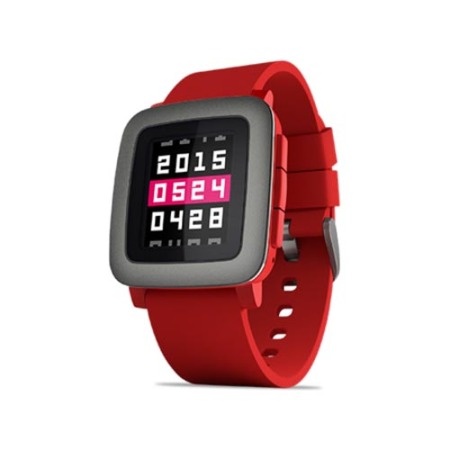 Pebble Time Smartwatch for iOS and Android Devices - Red