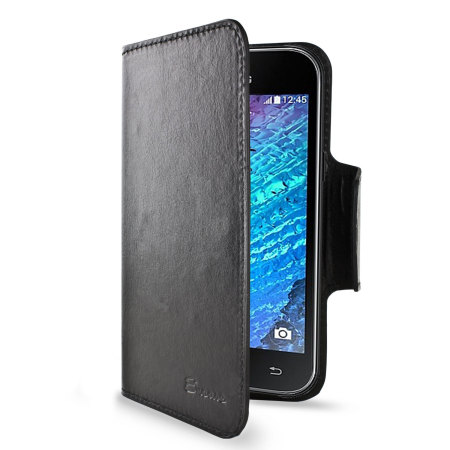 Encase Rotating Leather-Style Galaxy J1 2015 Wallet Case - Black