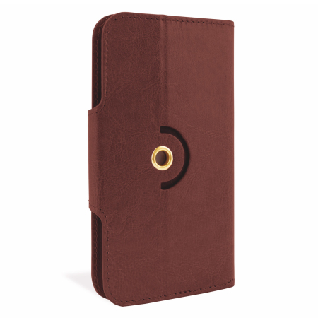 Encase Rotating Leather-Style Galaxy J1 2015 Wallet Case - Brown