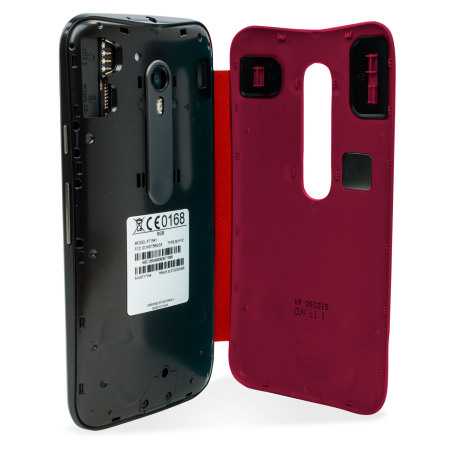 Kwelling Panda compleet Official Motorola Moto G 3rd Gen Flip Shell Cover - Crimson