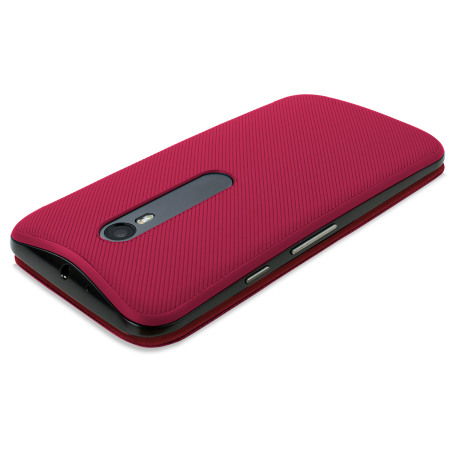 Official Motorola Moto G 3rd Gen Flip Shell Cover - Crimson