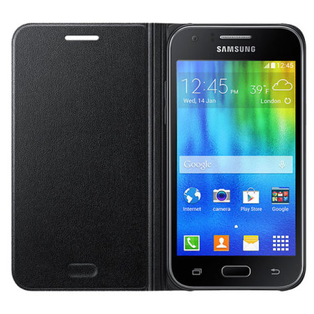 Naar Laboratorium stof in de ogen gooien Official Samsung Galaxy J1 2015 Flip Cover - Black
