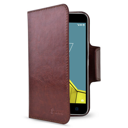 Olixar Leather-Style Vodafone Smart Ultra 6 Wallet Case - Brown