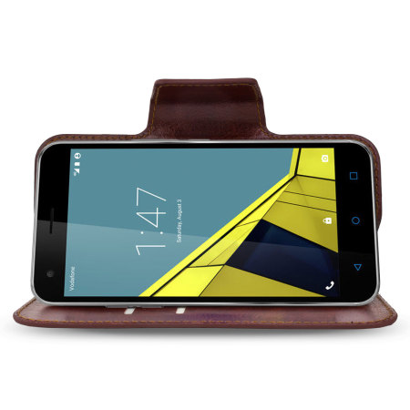 Olixar Leather-Style Vodafone Smart Ultra 6 Wallet Case - Brown