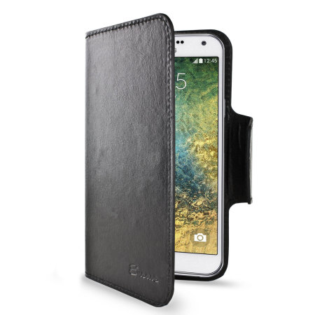 Encase Rotating Leather-Style Samsung Galaxy E7 Plånboksfodral - Svart