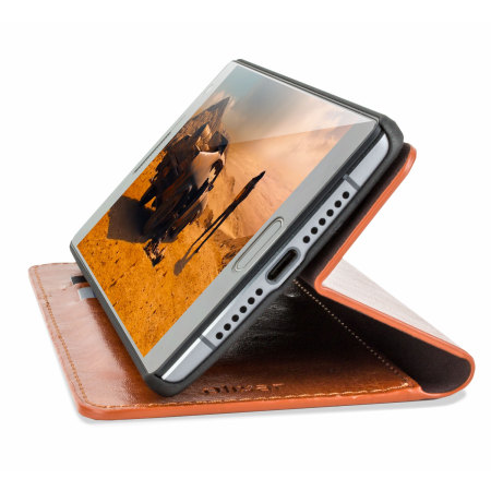 Olixar Leather-Style OnePlus 2 Wallet Stand Case - Brown