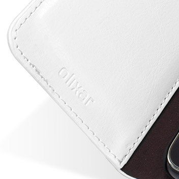 Olixar Leather-Style Samsung Galaxy J1 2015 Suojakotelo - Valkoinen