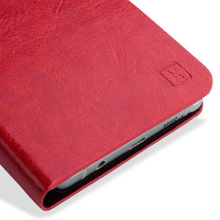 Olixar Leren-Style Samsung Galaxy Note 5 Wallet Case - Rood 