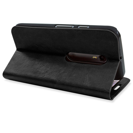 Olixar Leren-Style Motorola Moto G 3rd Gen Wallet Case - Zwart