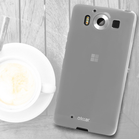 FlexiShield Microsoft Lumia 950 Suojakotelo - Huurteisen valkoinen