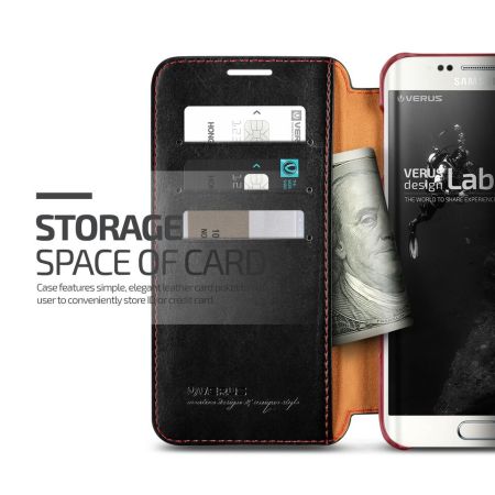 Verus Dandy Leather-Style Samsung Galaxy S6 Edge Plus Case - Black