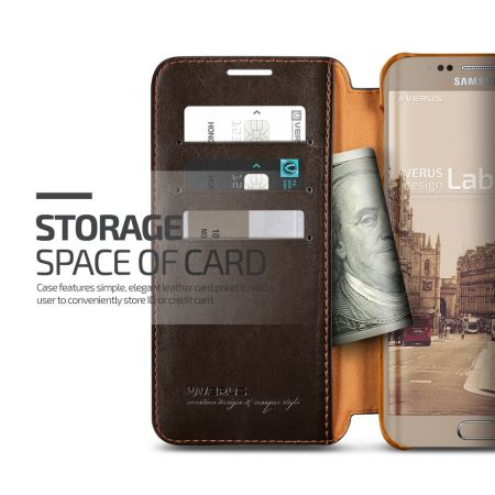 Verus Dandy Leather-Style Samsung Galaxy S6 Edge Plus Case - Brown
