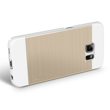 Obliq Slim Meta Samsung Galaxy S6 Edge Plus Case Hülle in Weiß/Gold