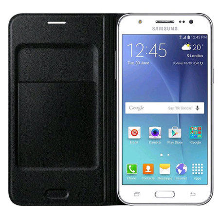 Official Samsung Galaxy J5 2015 Flip Wallet Cover - Black