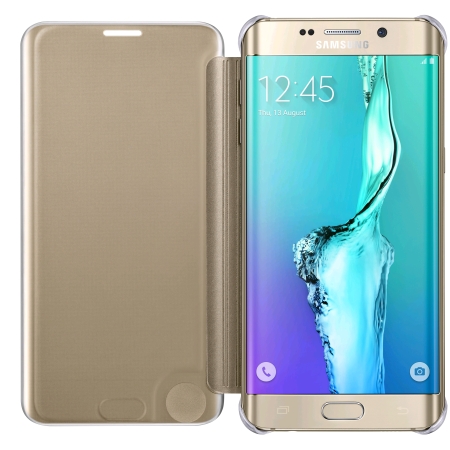 Funda Oficial Samsung Galaxy S6 Edge+ Clear View Cover - Dorada