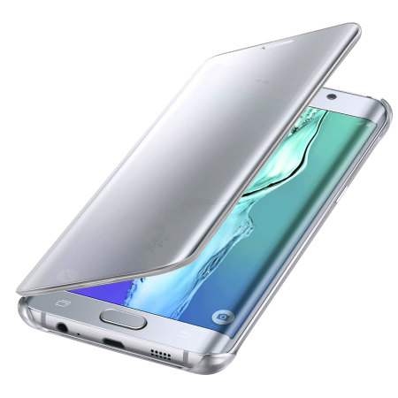 Funda Oficial Samsung Galaxy S6 Edge+ Clear View Cover- Plata