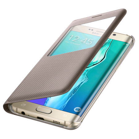 Funda Samsung Galaxy S6 Edge+ S-View Cover Oficial - Oro