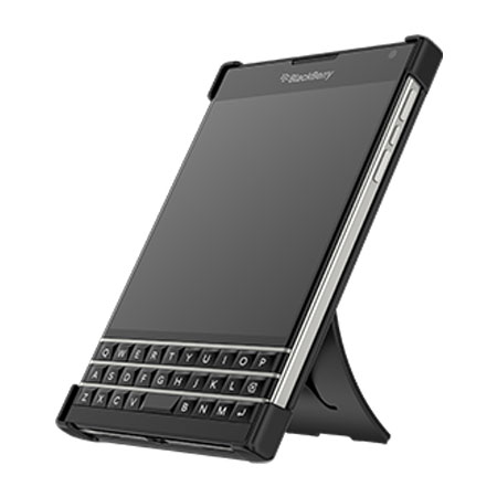 Official BlackBerry Passport Leather Flex Hard Shell Case - Black