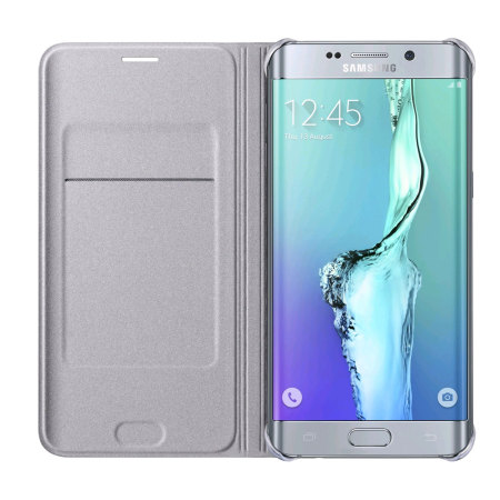Samsung S6 Edge Plus Flip Wallet Cover - Silver