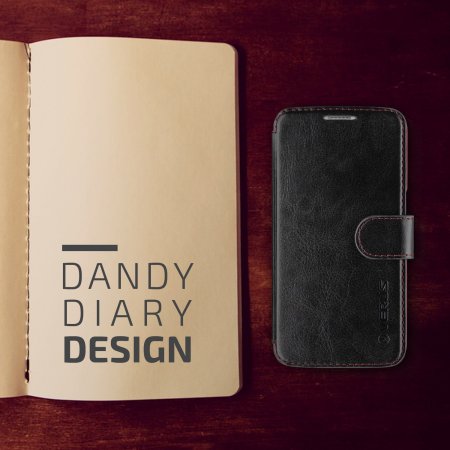 Verus Dandy Samsung Galaxy S6 Edge Wallet Case Tasche in Schwarz