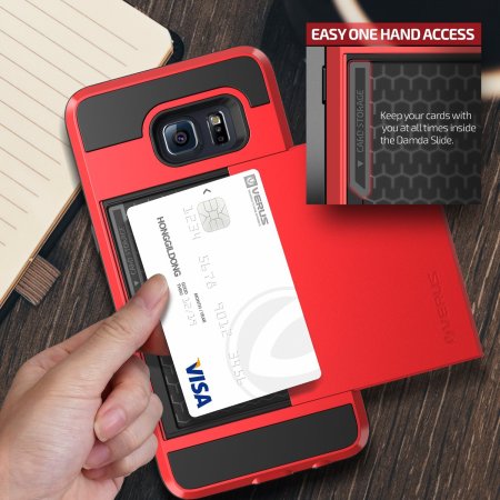 Verus Damda Slide Samsung Galaxy S6 Edge+ Skal - Crimson Röd