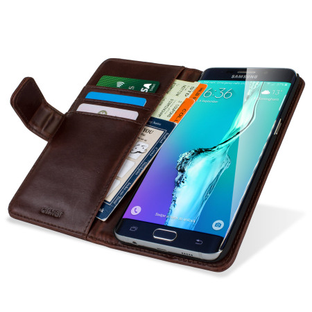 Olixar Samsung Galaxy S6 Edge+ Ledertasche WalletCase in Braun