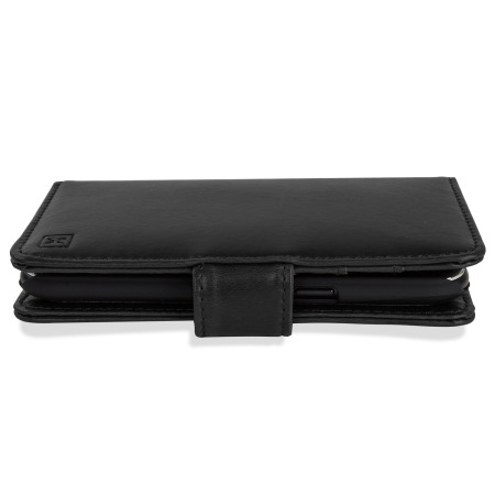 Olixar Samsung Galaxy J1 Genuine Leather Wallet Case - Zwart
