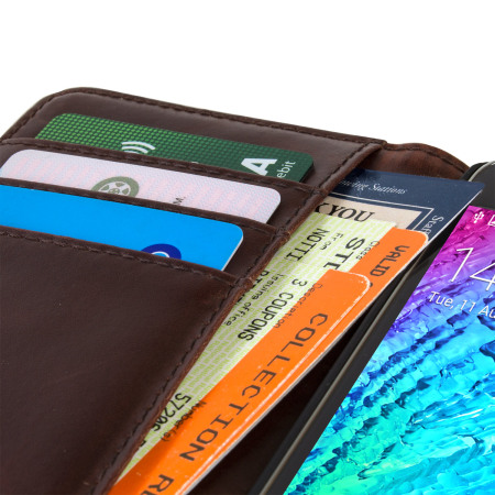 Olixar Samsung Galaxy J1 2015 Ledertasche WalletCase in Schwarz